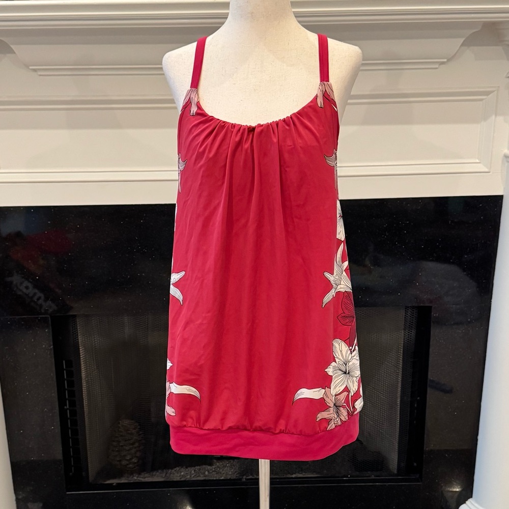 Swim by Cacique Red Floral Tankini Top | Size 18